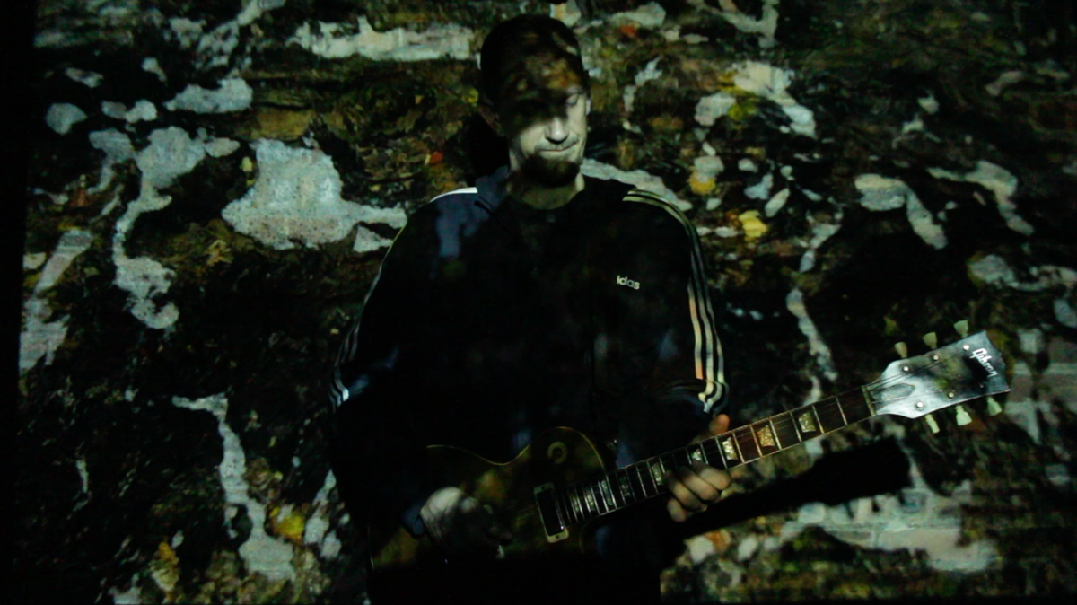 Adam Nutter — behind the scenes, live performance with guitar projection