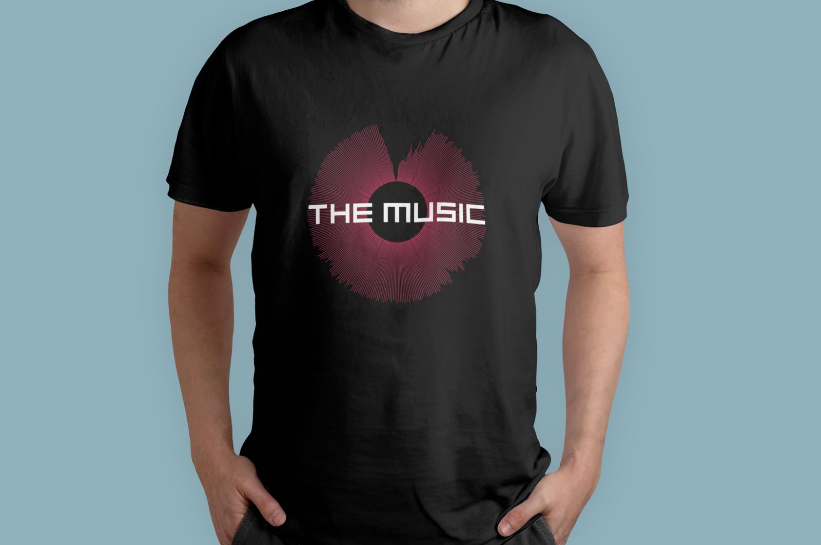 The Music — Welcome to the North t-shirt concept, circular waveform artwork on dark background